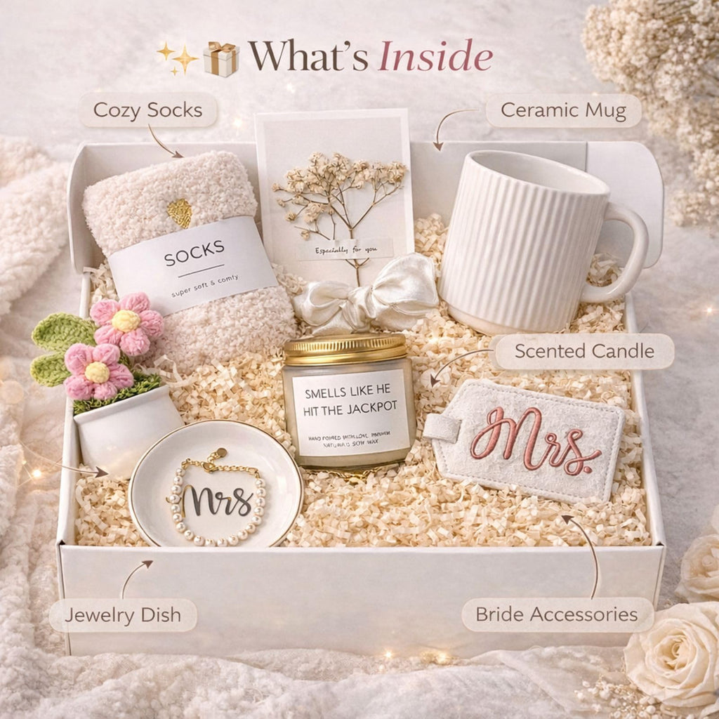 Bridal Shower Gifts for Bride To Be Gift Box Unique Bride Gift for Bachelorette Party Popular Bachelorette Gifts for Brides Just Married Engagement Wedding Presents Set for Women Her Wifey Future Mrs 2026