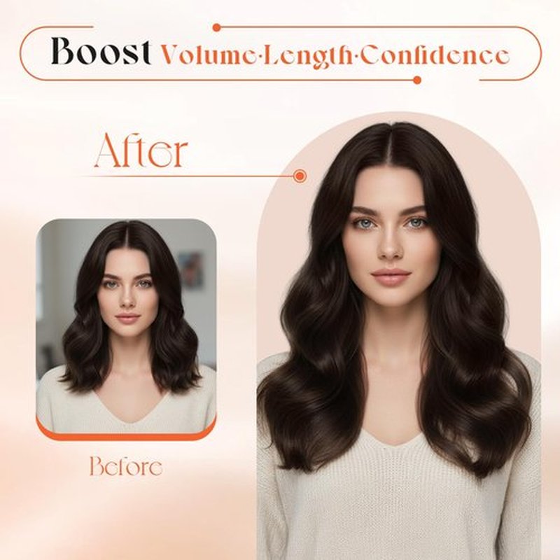 Sunny Hair Clip in Hair Extensions Real Human Hair 120g Remy Hair Clip in Extensions for Women Human Hair Extensions Dark Brown 18 Inch