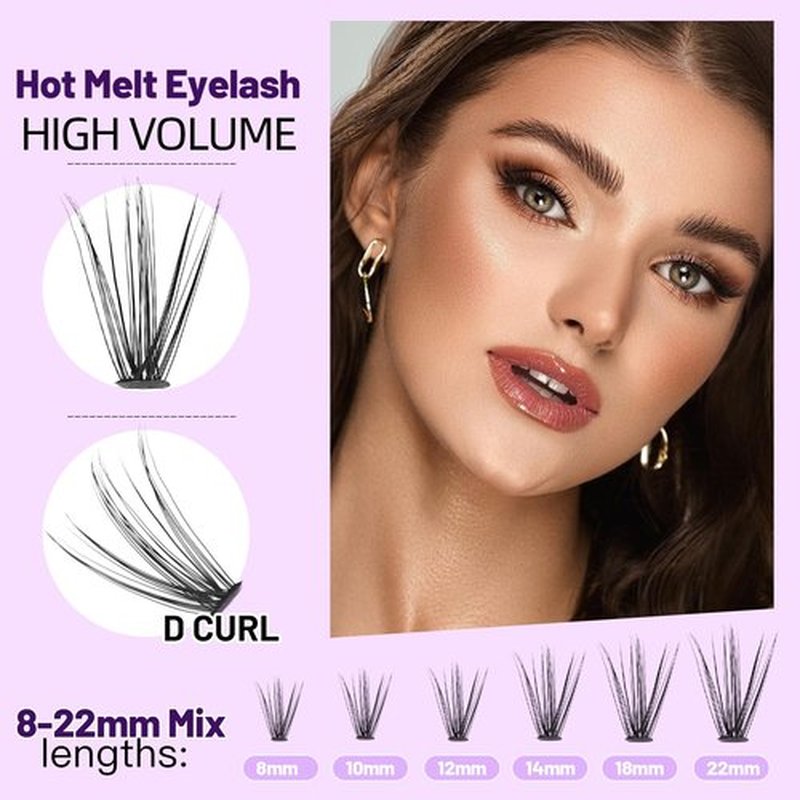 Bodermincer 1 Box Big Capacity 240 bundles 8-10-12-14-16mm Mixed 20D/30D/40D/60D/80D/100D Eyelash Extensions Strip Eyelashes Individual Lashes Natural Style 8-22mm to Choose (20D-14mm)