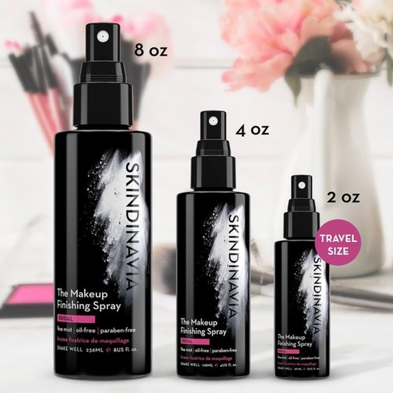 Skindinavia The Makeup Finishing Spray, Bridal Makeup Cooling Setting Spray, All-Day Wear, Long-Lasting Up to 16+ Hours, Heat-Resistant & Waterproof, Wedding Day, Bridal Shower Gift, 2.0 Oz