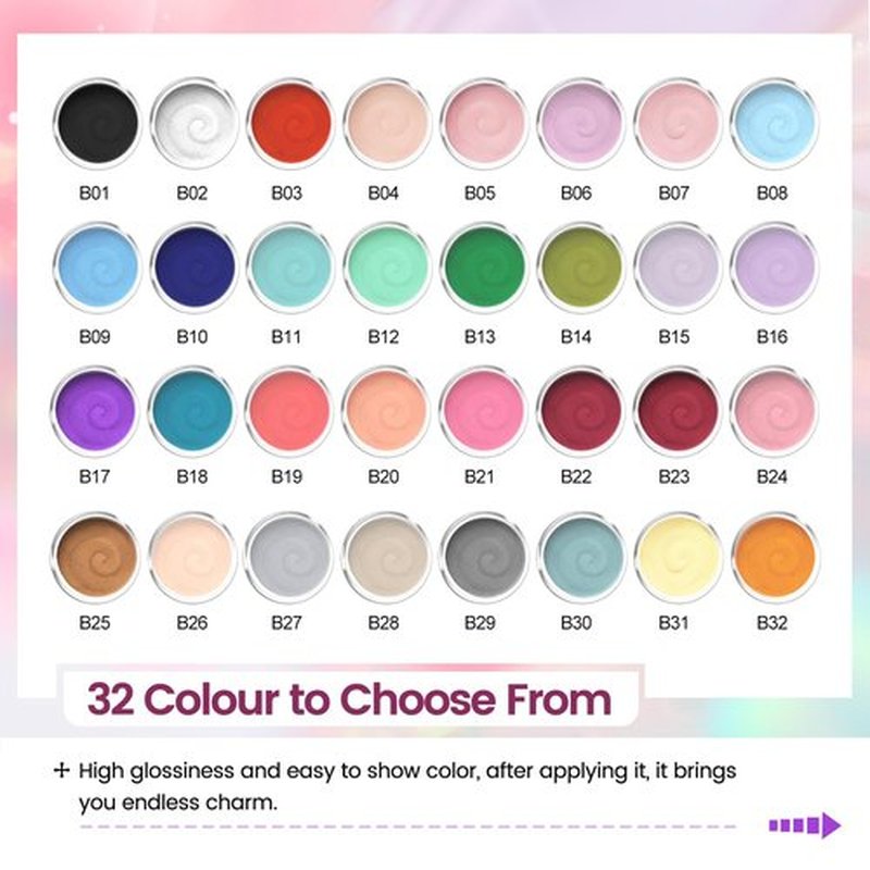 Openlive 32 Color Dip Nail Powder Starter Kit 36 Bottle Blue Cheese Yellow with Base Top Coat Activator Dip Powder Kit for French Nail Art Manicure DIY Salon
