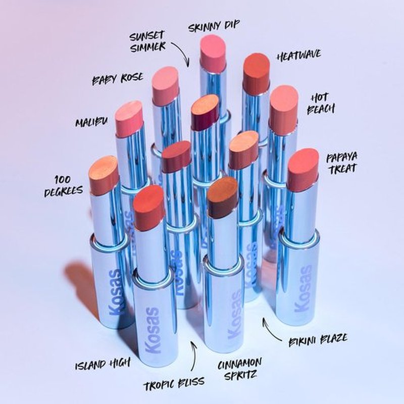 Kosas Wet Stick Moisturizing Shiny Sheer Lipstick with Ceramides, Hyaluronic acid, Peptides and Mango Butter - Soothes, Softens, and Moisturizes Lips – Malibu