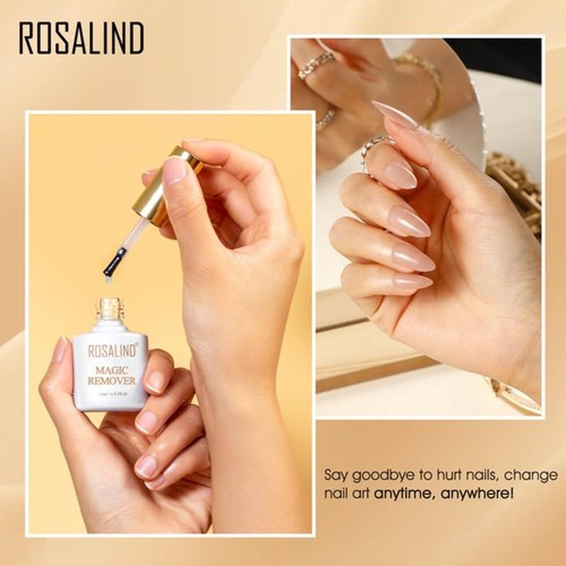 ROSALIND 2 Pack（15ML) Gel Nail Polish Remover, Professional Gel Polish Remover for Nails,No Need for Foil, Quick & Easy Polish Remover In 2-5 Minutes, No Need Soaking Or Wrapping