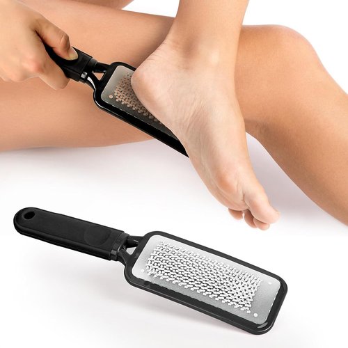 Skiennix Professional Foot Care Pedicure File - Stainless Steel Dead Skin & Callus Remover | Black