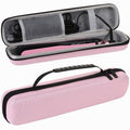 Curling Iron Travel Case, Festwarm Hard Carry Bag for Straightener Curling Irons Styler with Handle, EVA Flat Iron Cases for Vacation(CASE ONLY, Light Pink)