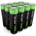 Solar Lights Batteries AA 1600mah High Capacity 1.2V Ni-MH Rechargeable AA Solar Battery for Outdoor Solar Lights, Battery String Lights, TV Remotes, Wireless Mouses, Radio, Flashlight