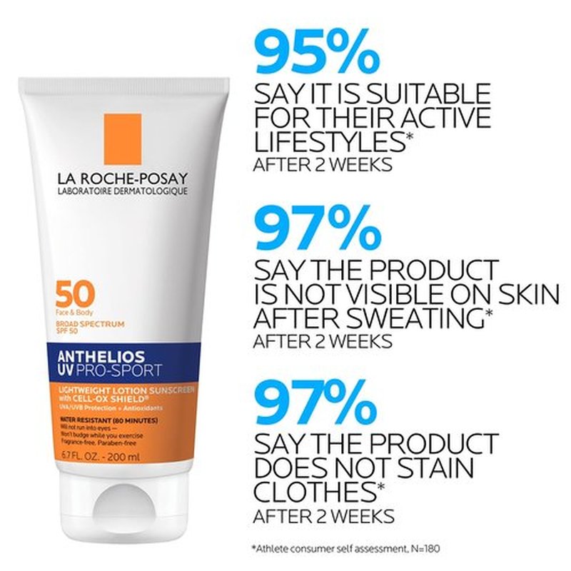 La Roche-Posay Anthelios UV Pro-Sport SPF 50 Sunscreen - Water & Sweat Resistant, Lightweight Lotion