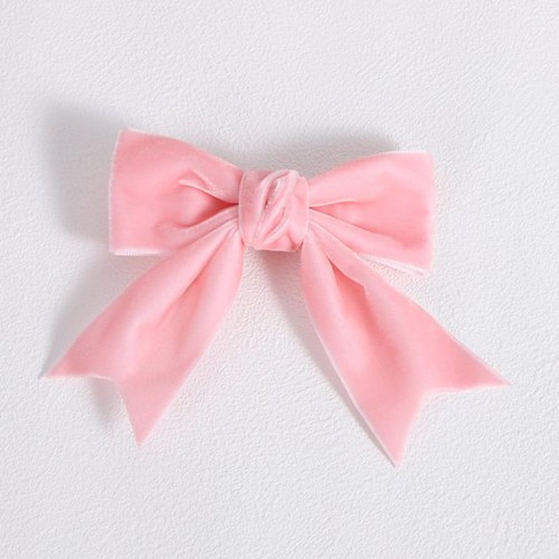2Pcs Pink Velvet Hair Bows Hair Ribbon Alligator Clips Girls Cute Handmade 4" Big Fall Winter outfits Valentines Wedding Dress Decoration Accessories for Women Toddlers Teens Kids