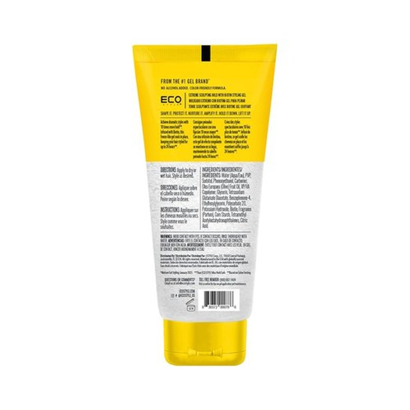 Eco Style Extreme Sculpting Gel with Biotin - Maximum Hold Hair Gel for Strength & Shine | 6 Ounce, Alcohol-Free