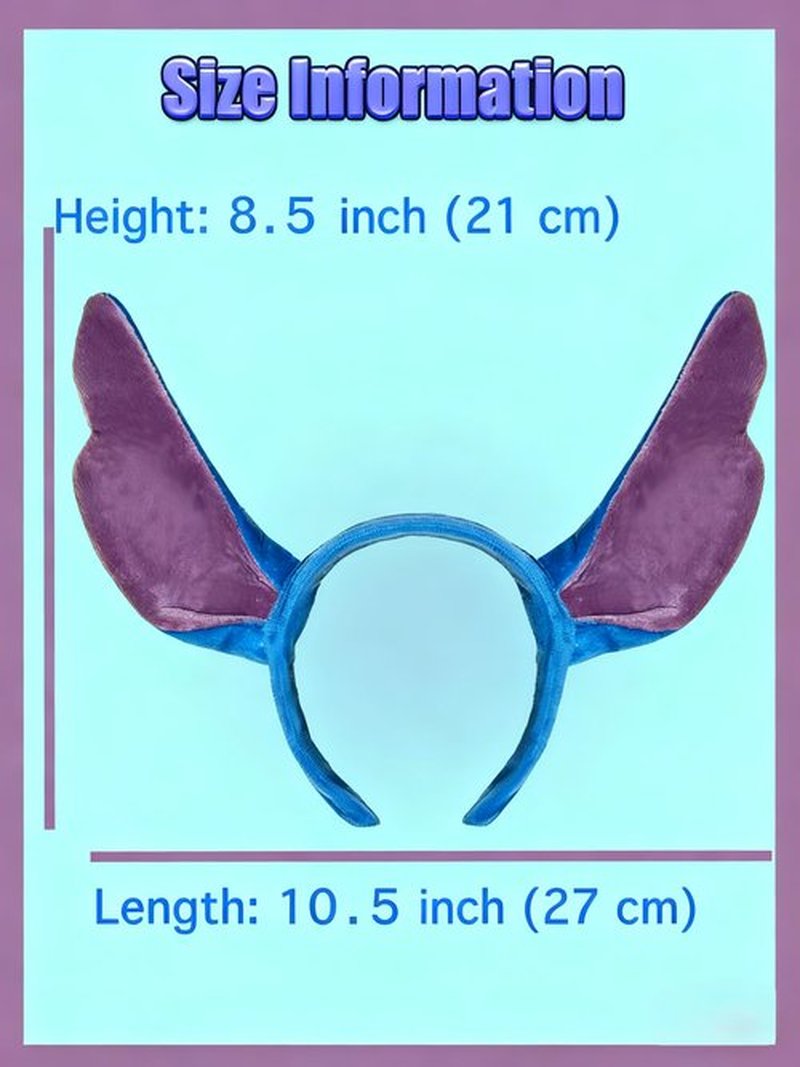 MKPEMEBR Blue Ears Headband, Birthday Party Costume and Hair Accessories for Adult