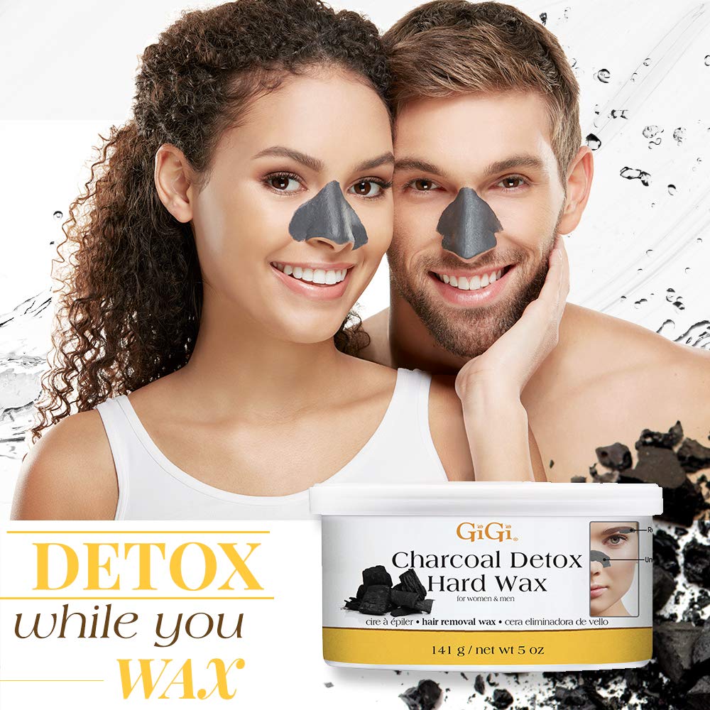 GiGi Charcoal Detox Hard Wax for Hair Removal, Face & Body, 5 oz