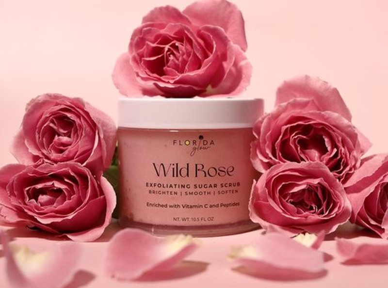 Florida Glow Polypeptide Sugar Scrub for Women - Exfoliating Body Sugar Scrub with Peptides & Vitamin C for Smooth, Radiant Skin - 10.5 oz