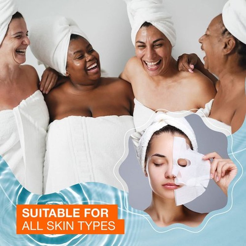 Natural Chemist Vitamin C & Collagen Sheet Face Mask - Brightening, Anti-Aging, Skin Nourishing, Moisturizing, Dermatologist Tested, Cruelty Free Korean Skin Care For All Skin Types - 20 Masks