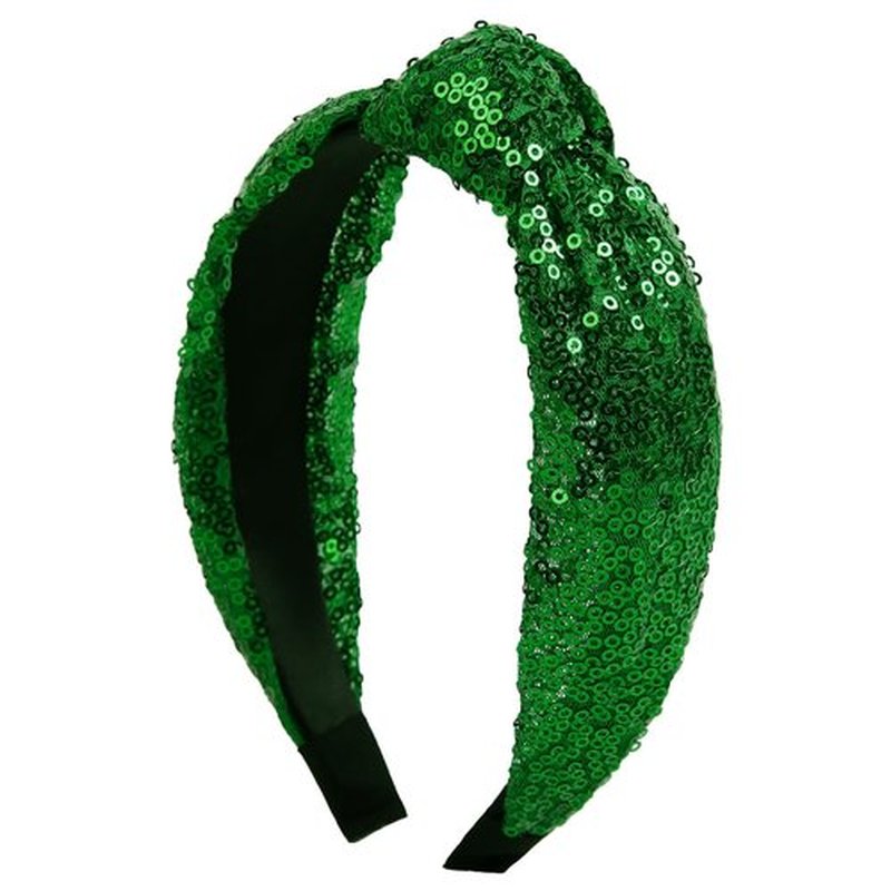 Huachi Christmas Headbands for Women Girls Top Knot Headband Sparkly Sequin Knotted Head Bands for Women’s Hair Accessories Holiday Red Green Hairbands Turban Christmas Gifts