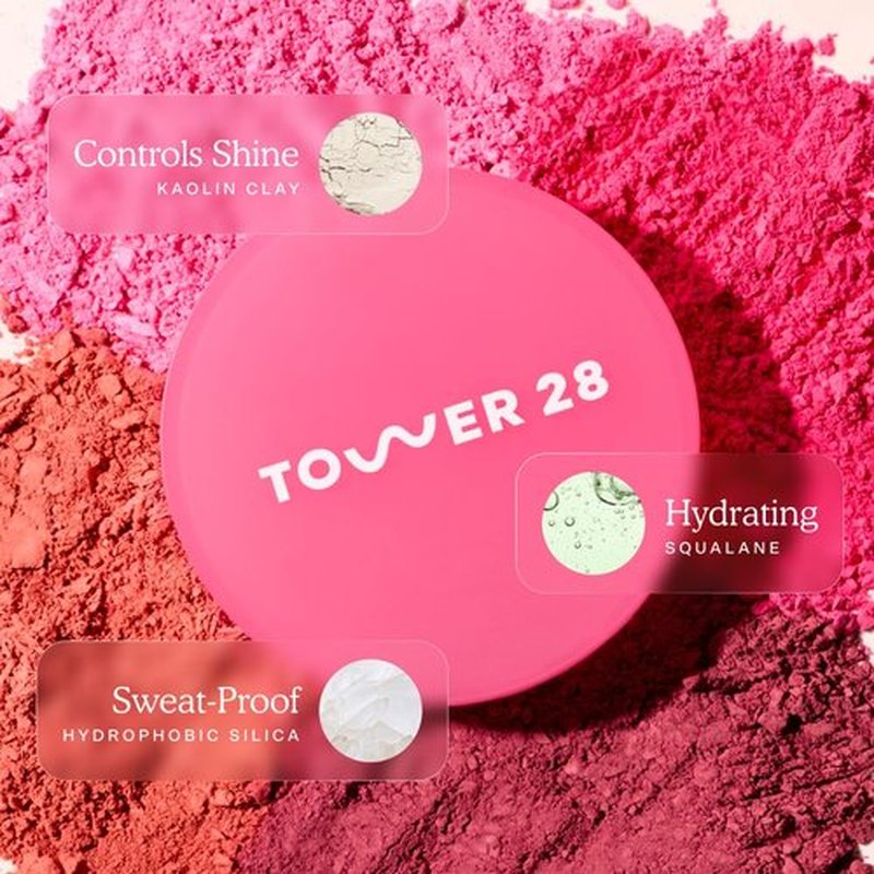 Tower 28 GetSet Matte Powder Blush for Cheeks - 12-Hour Setting Blush Powder for Smooth, Blurred Skin - Talc-Free, Sweat-Proof Face Blushes - Makeup for Sensitive Skin - Samo Spritzer (1.13 oz)