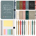Chuangdi 10 Sets Back to School Teacher Gifts Appreciation Journal Inspirational Notebook with Sticky Notepad Ballpoint Pen Bulk Thank You Gifts for Student Staff Team Coworker Nurse(Morandi)