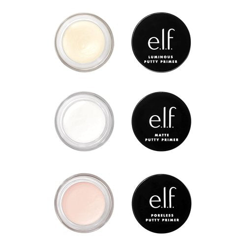 e.l.f. Cosmetics Putty Primer Trio - Poreless, Matte & Luminous Formulas | Travel Size 0.14 Oz Each