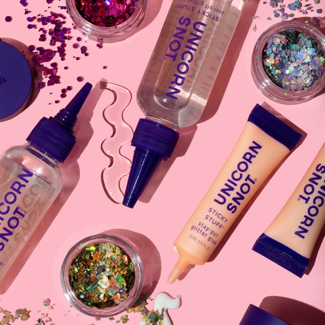 UNICORN SNOT Glitter Glue Primer | Sticky Stuff™ Peel Off Glitter Glue for Long-Lasting Perfection | Halloween Costume Makeup, Dries Clear