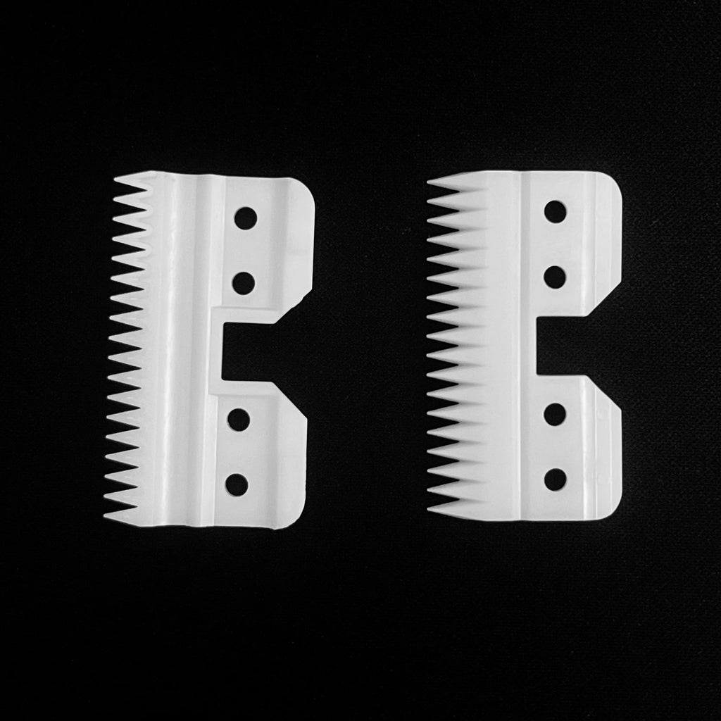18 Teeth Ceramic Blade Compatible with Oster Fast Feed Clippers Replacement Blades for A5 Grooming Cutter Series, fit for Wahl KM Series, fit for Andis Blade Parts (3FC, 4FC, 5FC, 7FC, #9, #10), White