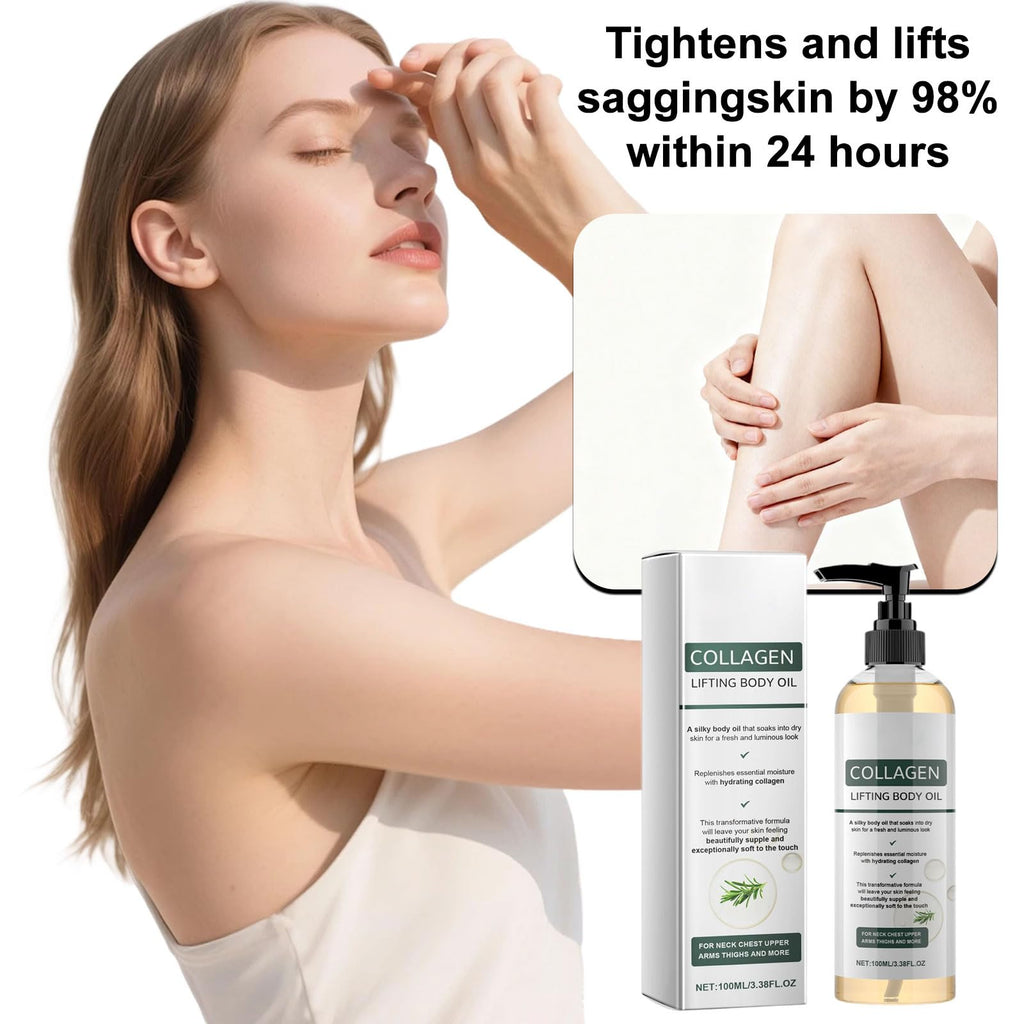 Collagen Lifting Body Oil, Advanced Hydrating Collagen Oil for Body & After Shower, Anti Aging Moisturizing Collagen Body Oil for Women & Men Helps Soften Appearance of Crepe Skin & Wrinkles (1pc)