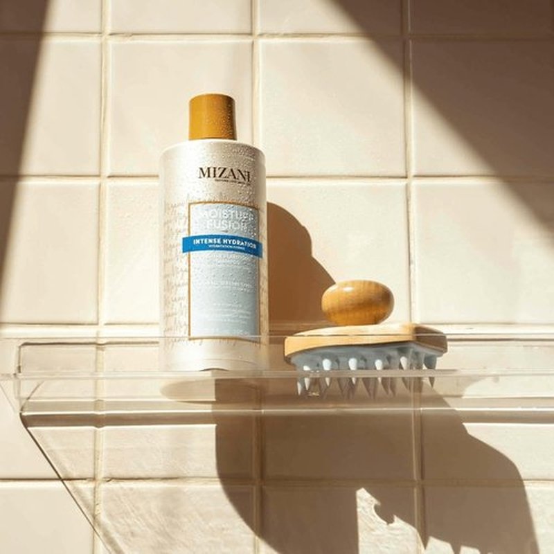 Mizani Moisture Fusion Gentle Clarifying Shampoo - Deep Cleanse & Remove Buildup, Charcoal Infused for Curly Hair