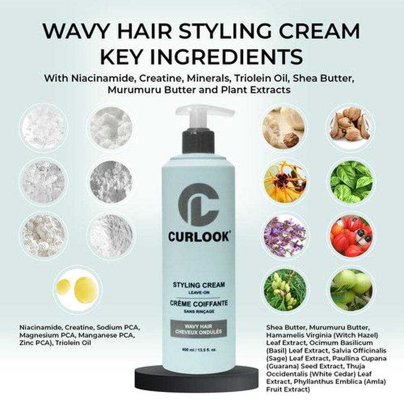 Skiennix Wavy Hair Styling Cream - Silicone-Free Formula for Soft, Flexible Waves | 400ml