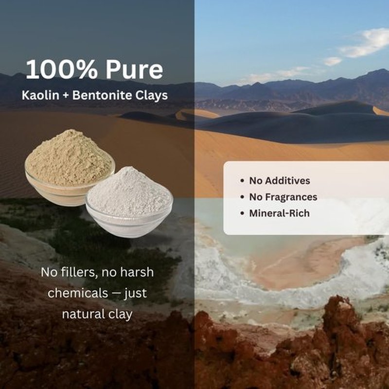 Amish Farms Kaolin Clay Mask for Face – Gentle Facial Clay Mud Mask with All Natural Kaolin & Calcium Bentonite | Face & Body | 16 oz | Made in USA