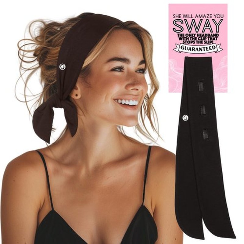 SWAY Short Stretch Non-Slip Headband for Women – Moisture-Wicking, No Headaches, Stays Put for Workouts, Gym, Yoga, Running and Nurse