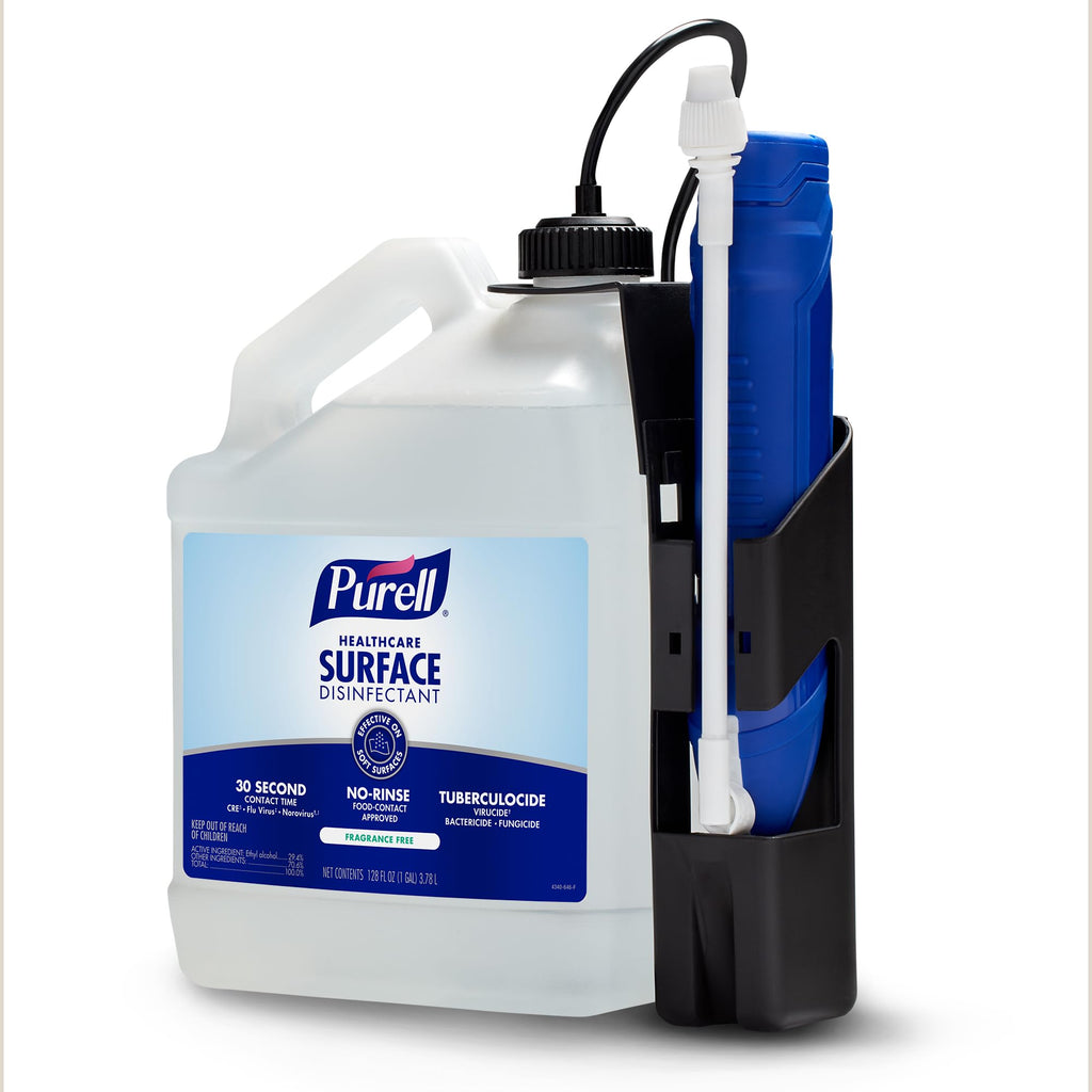 Purell Healthcare Surface Disinfectant, Fragrance Free, 1 Gallon Surface Disinfectant Pour Bottle Refill - 4340-04, 128.0 fl oz, Clear (Pack of 4)