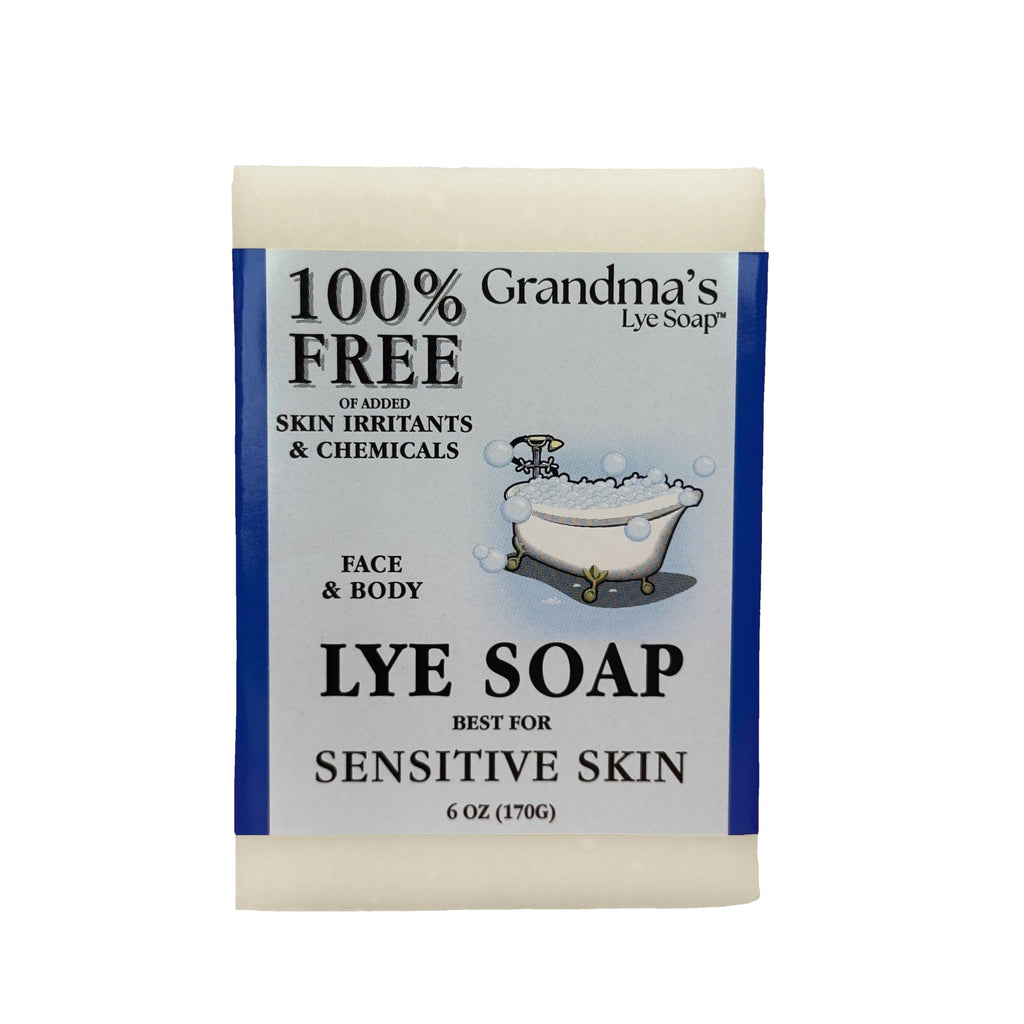 Grandma's Pure and Natural Lye Soap Bar Unscented Face and Body Wash Cleans, Cruelty Free, No Detergents or Additives, Natural Relief, 6 Ounce (Pack of 1)