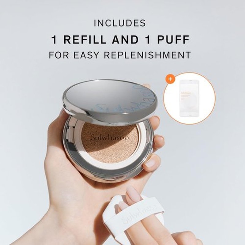 Sulwhasoo Perfecting Cushion SPF 46 - Lightweight Long-Lasting Foundation | Evens Skin Tone & Blurs Imperfections | Semi-Matte Finish