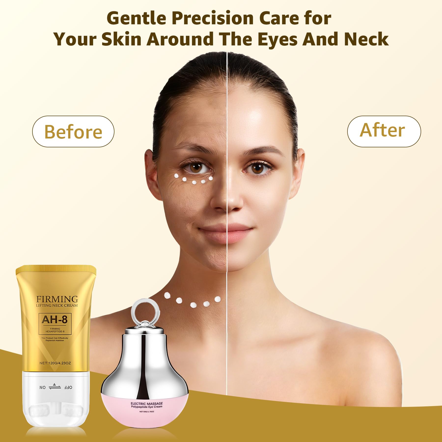 Botanikind AH-8 Neck-Eye Care Tightening & Revitalizing Set -Smooth of Fine Lines, Eye & Neck Treatment, Skin Moisturizer, Deep Moisturizing Skincare All Skin Types