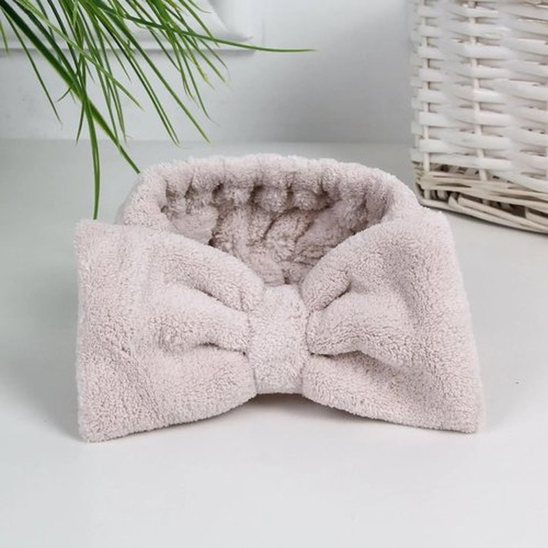 Skincare Microfiber Headbands by Spa - Soft & Stretchable Makeup Hair Bands | Washable Terry Cloth, Cute Bowtie Design, 5-Pack