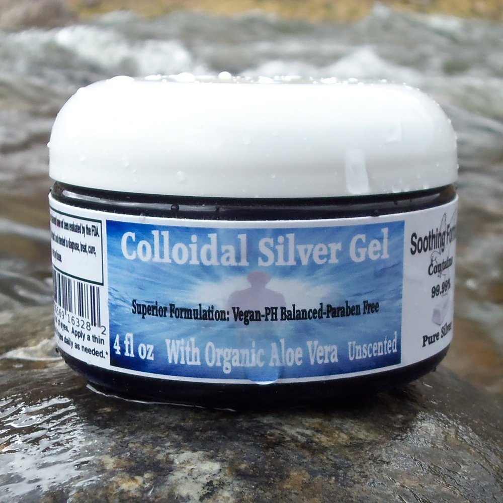 Superior Colloidal Silver Gel Big 4 oz. Jar Made with Organic Aloe Vera, 100 PPM 99.99% Pure Ag, & Simple Safe Ingredients