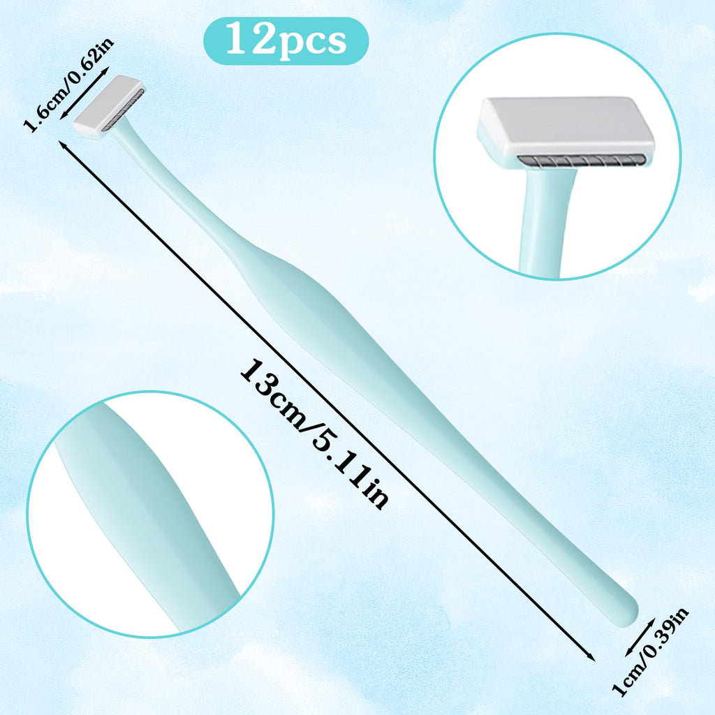 12 PCS Mini Eyebrow Razor, Eyebrow Razor Men Facial Razors for Women & Men with Protective Cover Facial Hair Removal Eye Brow Razors Eyebrows Trimmer Kit for Face and Eye Brow