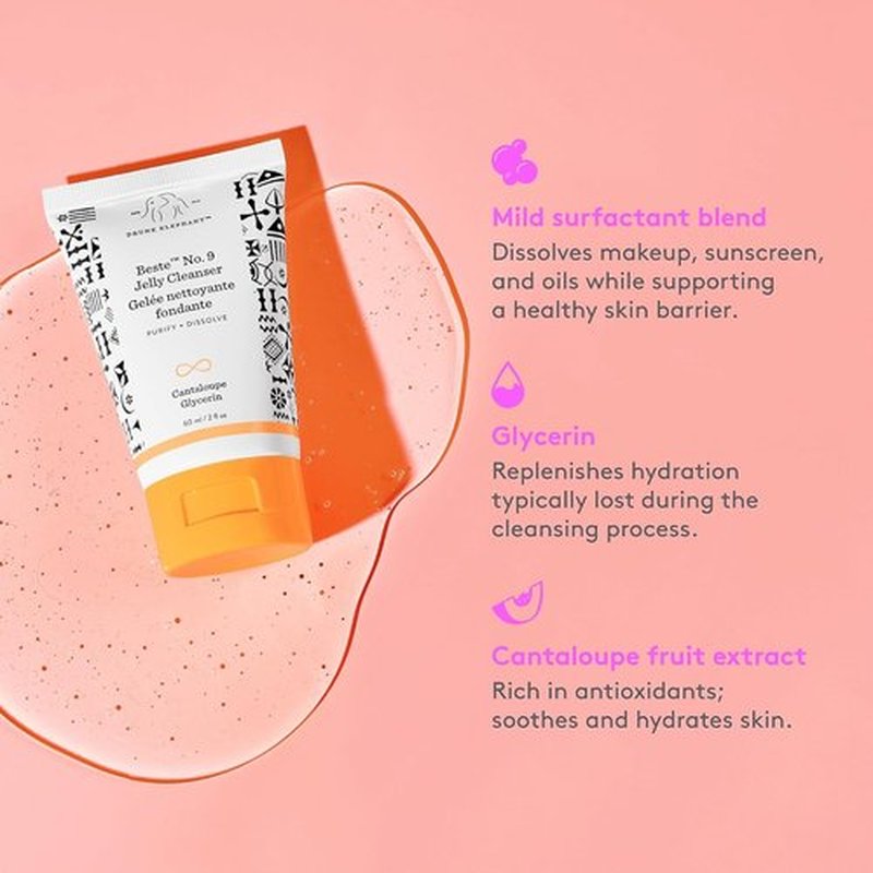 Drunk Elephant Beste No. 9 Jelly Cleanser - Travel-Size Gel Face Wash - Clean & Cruelty-Free Skincare