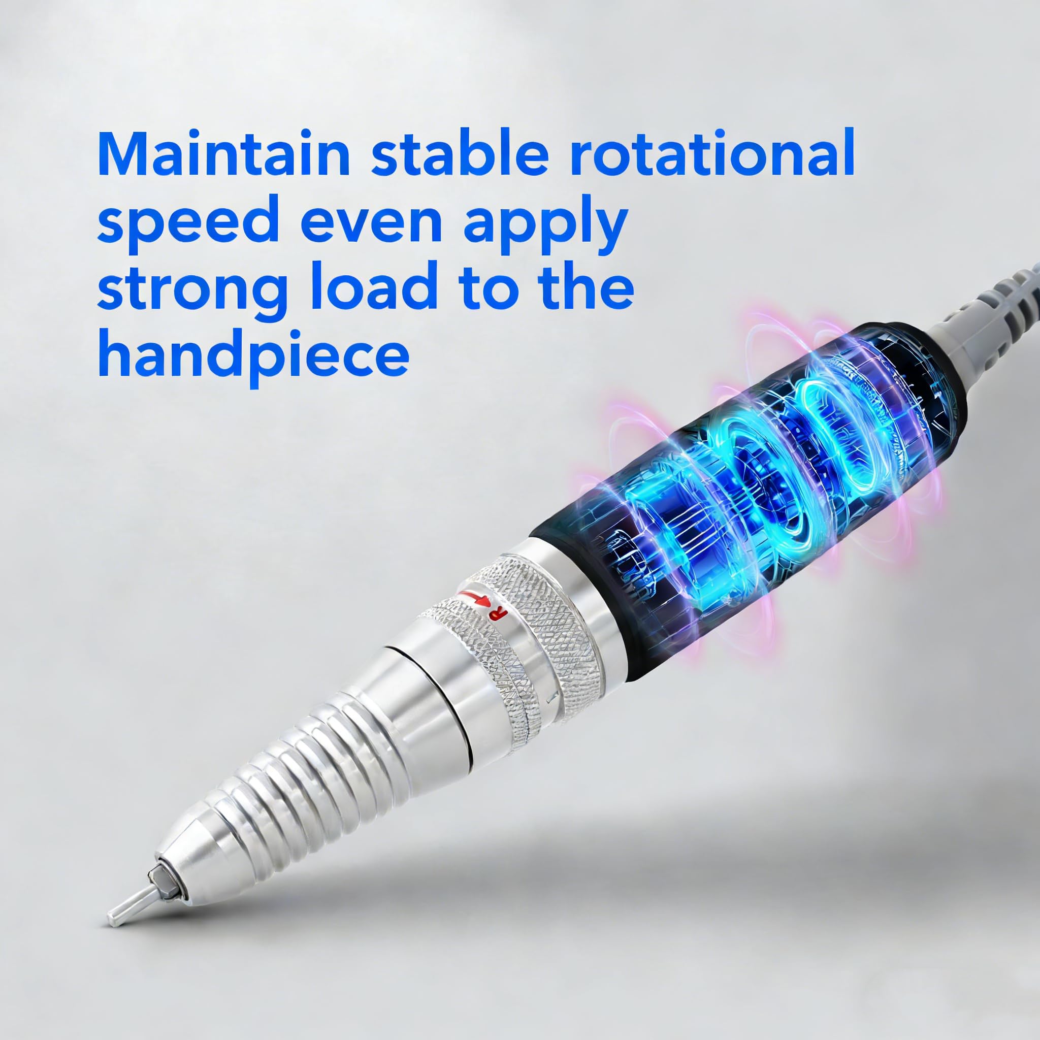 Nail Drill Handpiece for UP200, KUPA KP55, KP60, KP5000 Machine, 35000RPM Professional Electric Nail File Handle Replacement 3 Pins for Manicure Art Tool, Low Noise and Smooth (Only Handpiece)