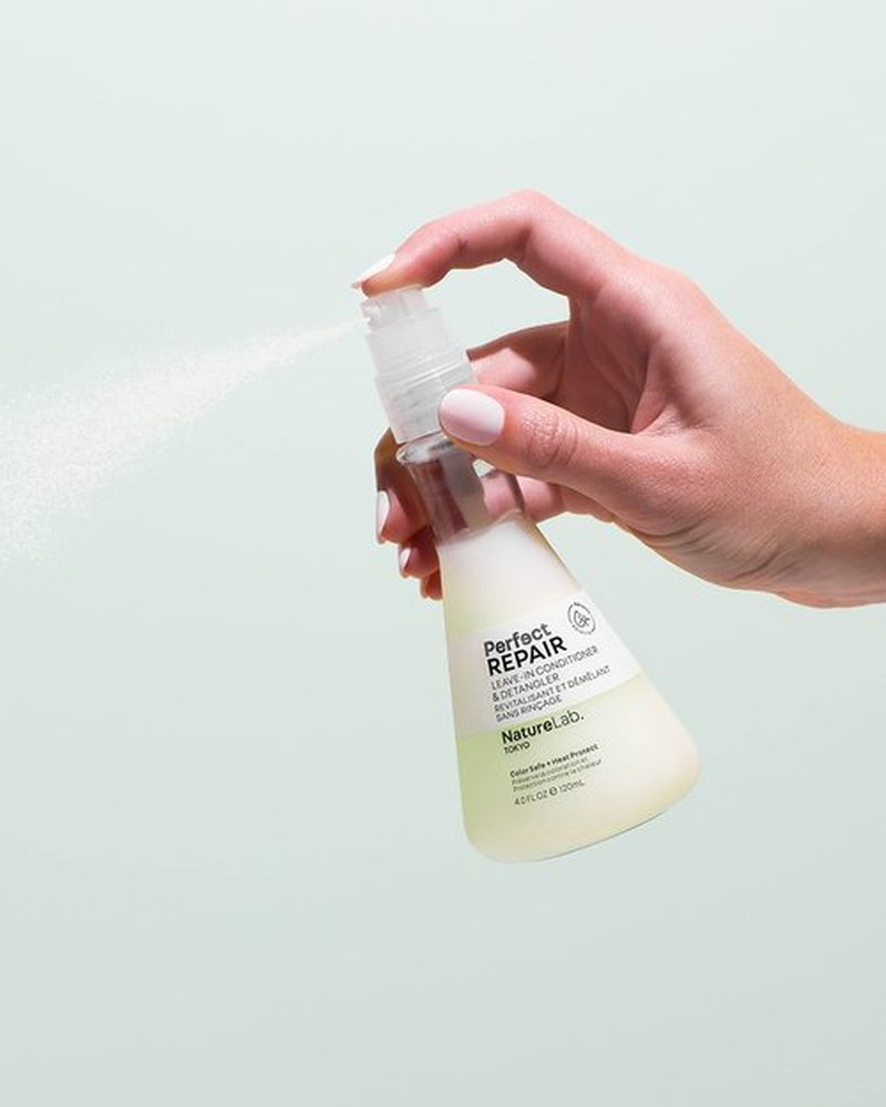 NatureLab.TOKYO Perfect Repair Leave-In Conditioner & Detangler: Heat Protection, Color Safe, Protect Against Future Damage | 4 FL OZ / 120 ML