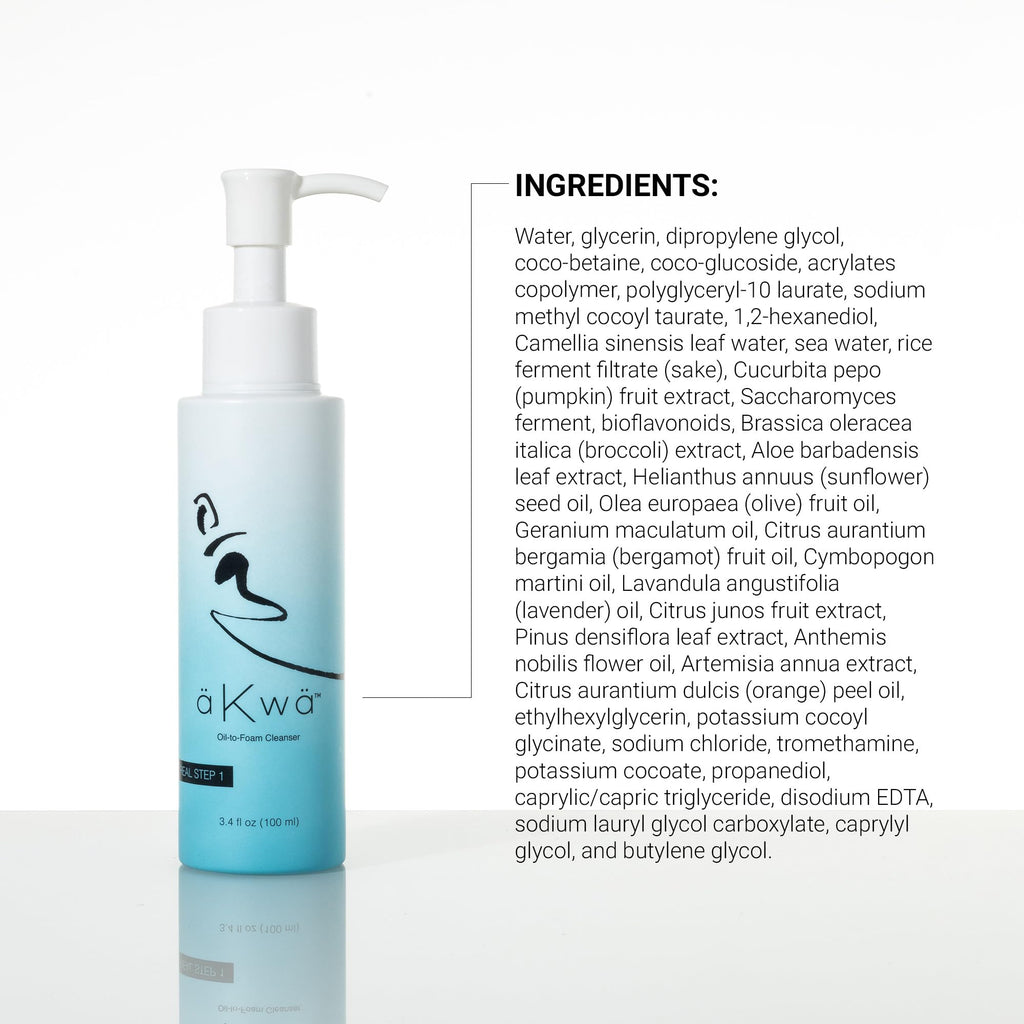 4Life aKwa- Oil to Foam Cleanser - Face Wash with Fermented Green Tea, Sea Water, Rice Ferment - Removes Debris, Cleanses, Moisturizes Skin - 3.4 oz