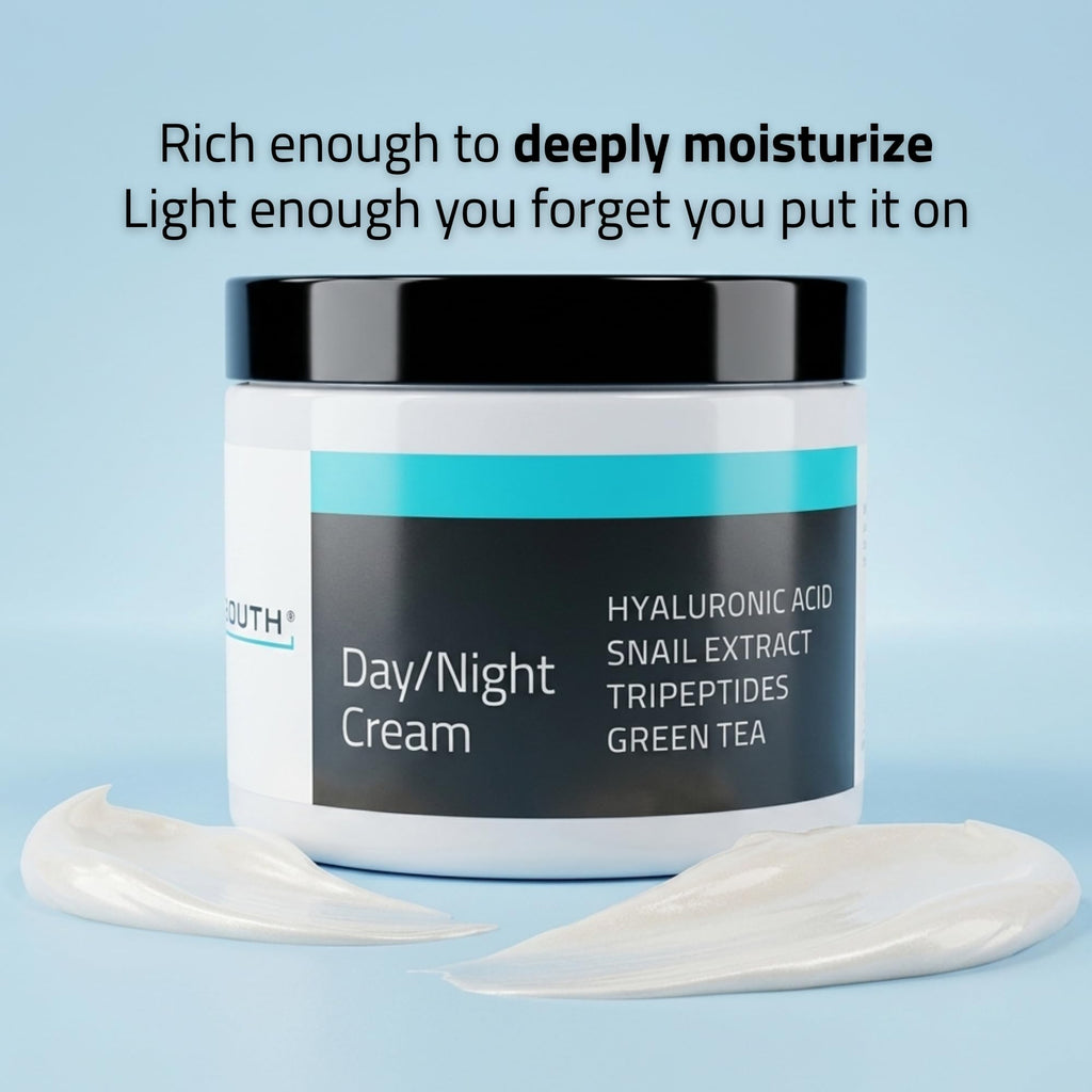 YEOUTH Day Night Face Cream with Hyaluronic Acid, Snail Mucin and Tripeptides, Fragrance Free Facial Cream, Hydrating Face Moisturizer for Dry Skin, 4 oz