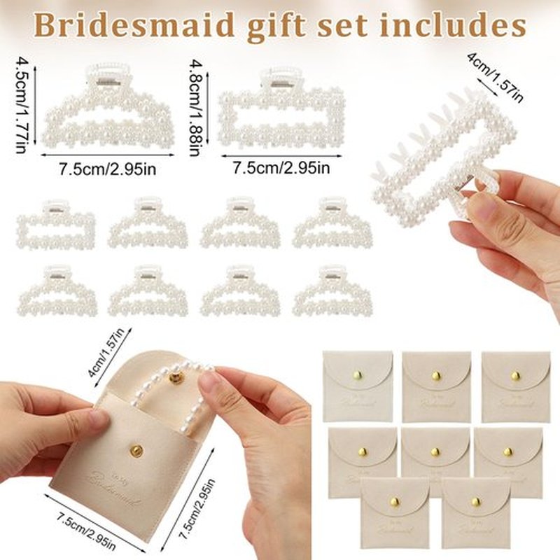 Fingertip WD 72 Pcs Bridesmaid Proposal Gift Including Bridesmaid Bridal Scrunchies Powder Puff Glasses Jewelry Bag Hairband Suitable for Wedding Gift