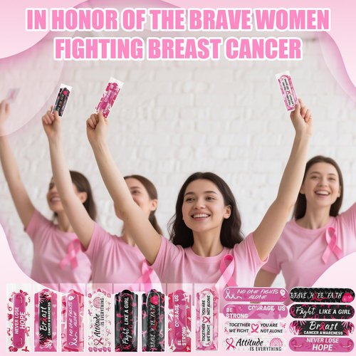 200 Pack Breast Cancer Awareness Accessories Bulk Nail Files Items, Pink Ribbon Emery Board Gifts for Breast Cancer Survivor Women Party Favors Giveaways