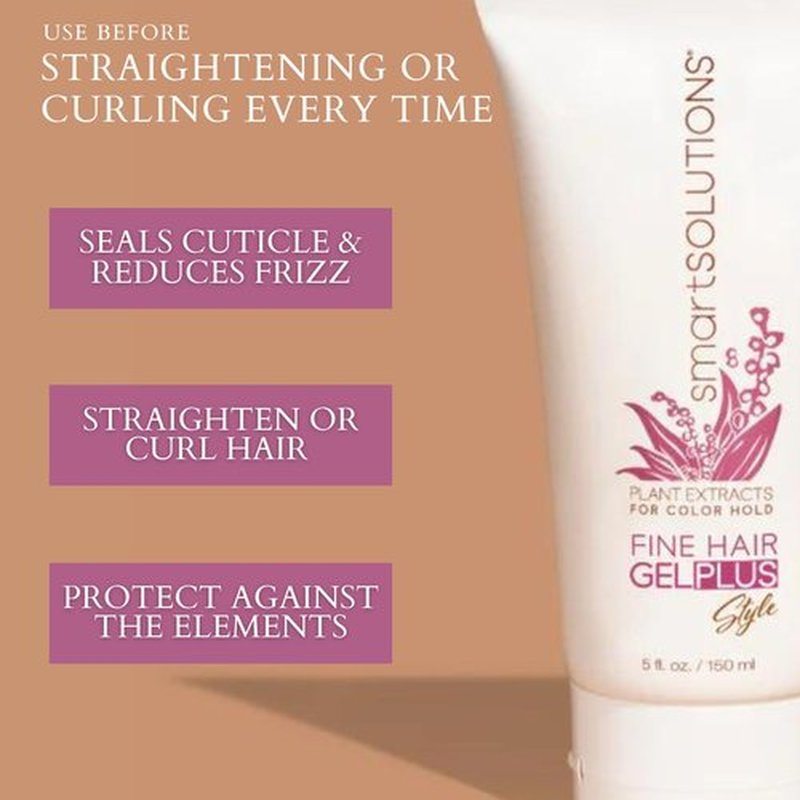 SMART SOLUTIONS Fine Hair Gel Plus, 5 oz | Enhances Shine | Adds Volume | Easy Wash-out | Paraben-Free