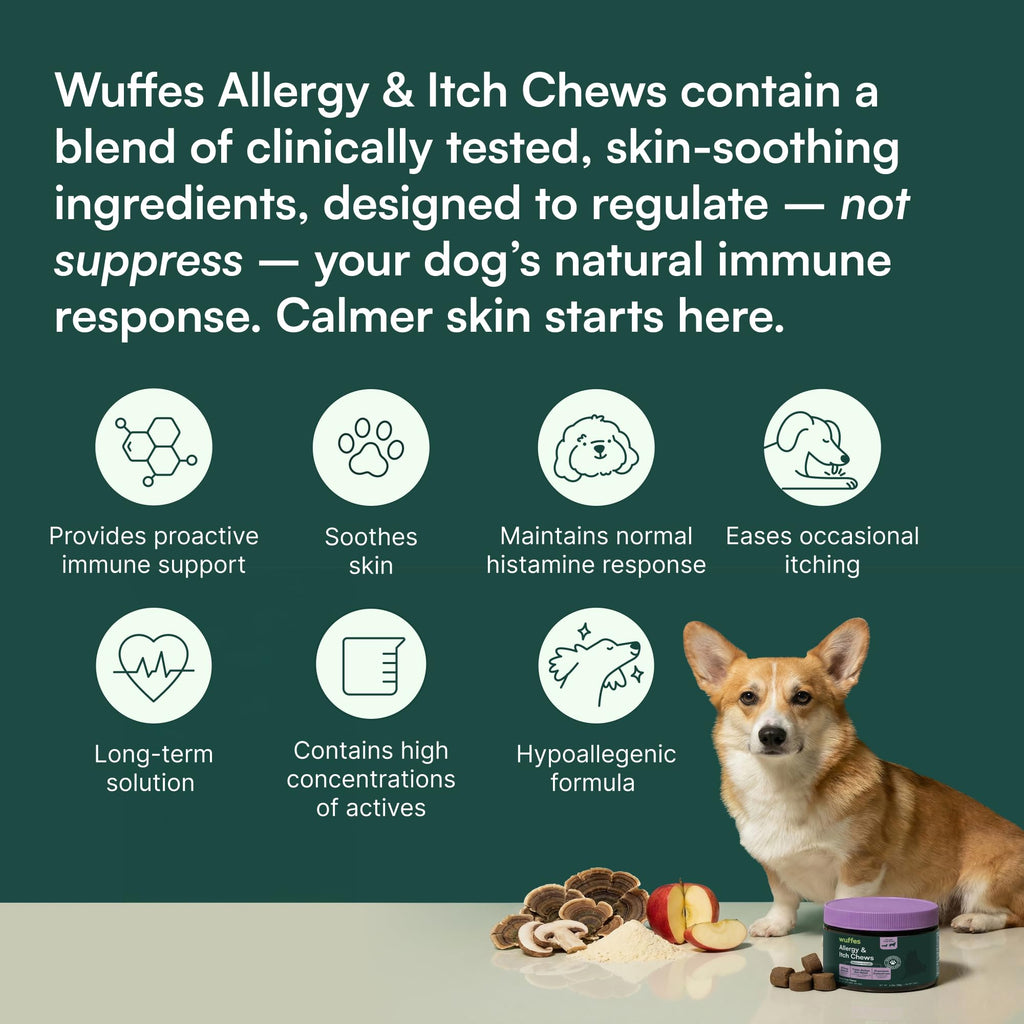 Wuffes Allergy & Itch Chews for Dogs, 60 ct
