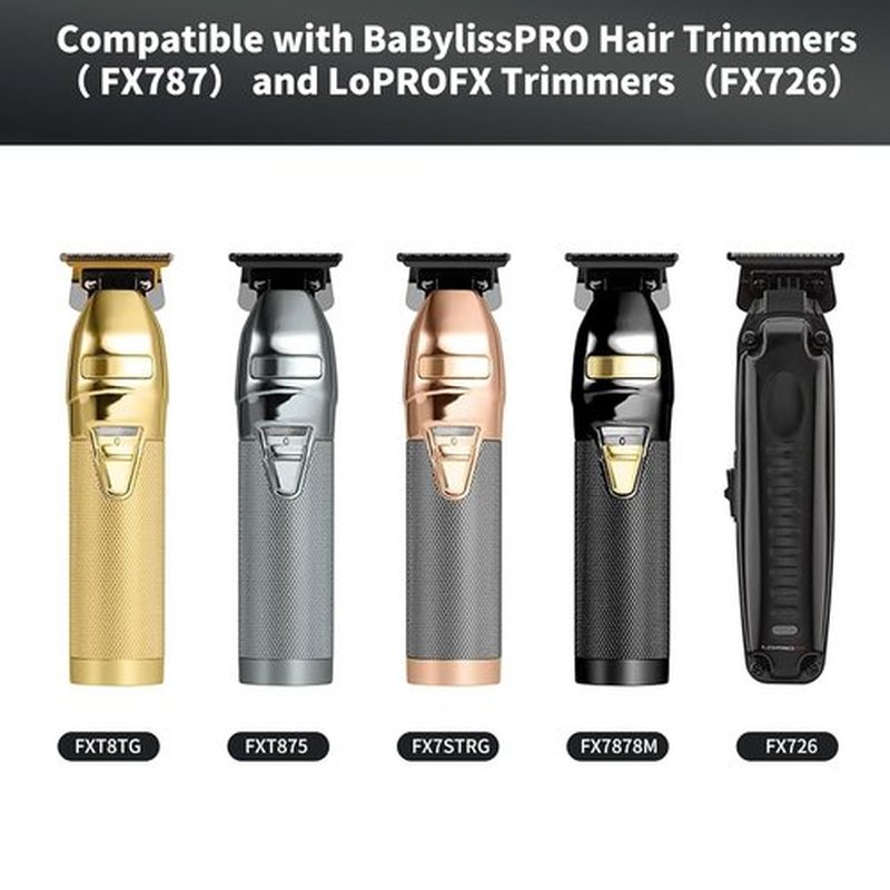 BaBylissPRO FX707B2 Trimmer Blades - Deep Tooth T Blade Replacement for FX787 & LoPROFX | 2 Pack, Black