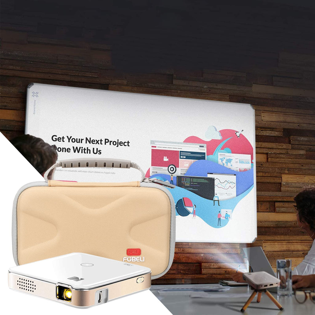 FBLFOBELI EVA Hard Storage Carrying Case for KODAK Luma 150 Ultra Mini Pocket Pico Projector (Khaki)