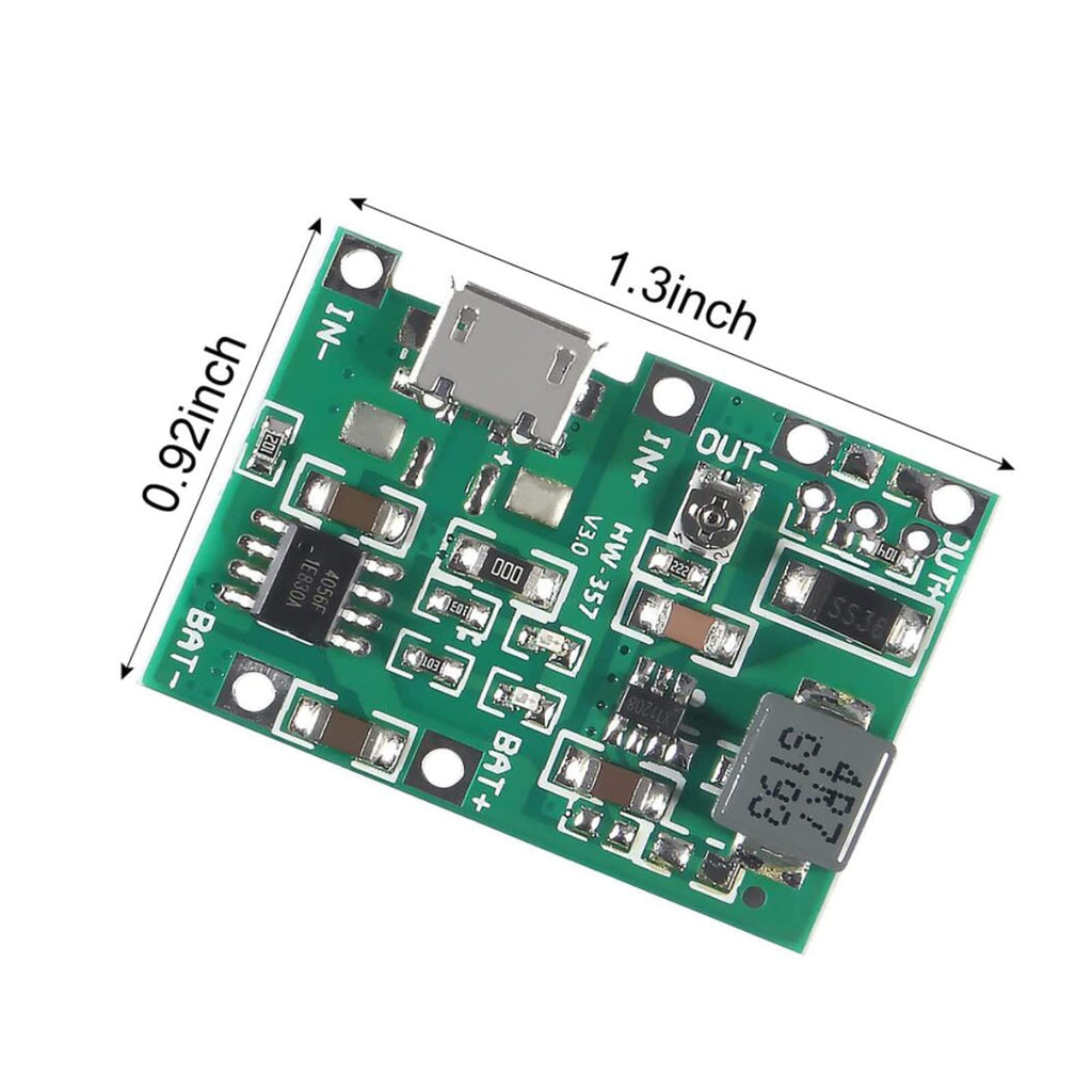 AEDIKO 5pcs 18650 Lithium Li-ion Battery Charger Module+ 5pcs 18650 Battery Holder for 18650 Lithium Battery Fast Charging Boost Mobile Power Protection PCB Board
