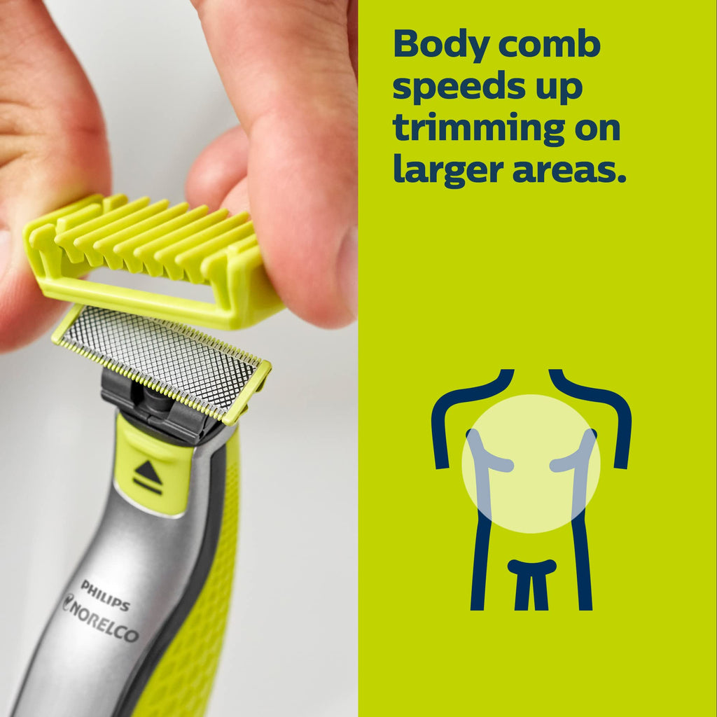 Philips Norelco OneBlade Face + Body Hybrid Electric Trimmer and Shaver, QP2630/70