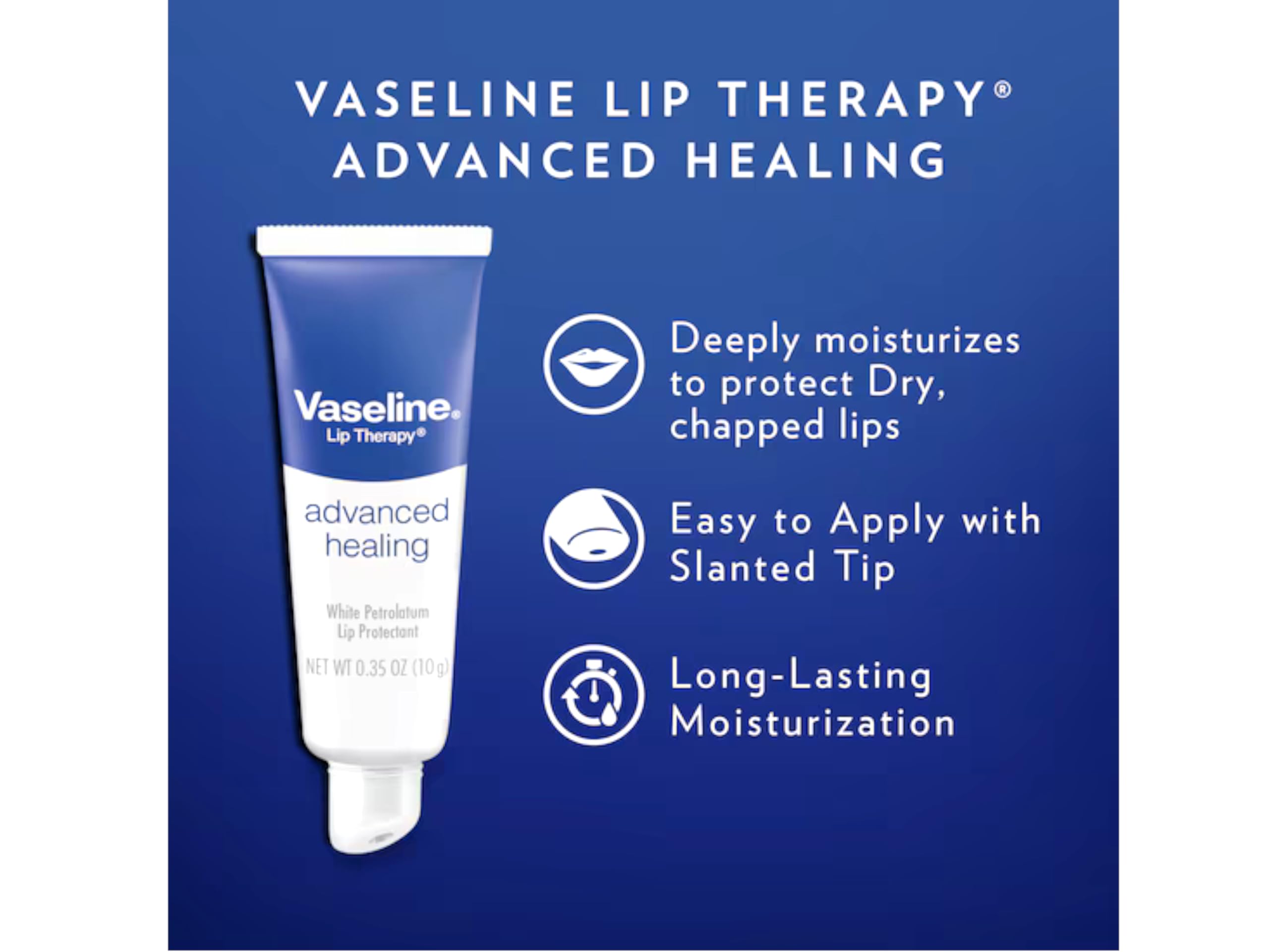 Vaseline Lip Therapy Advanced Formula 0.35 oz (Pack of 4)