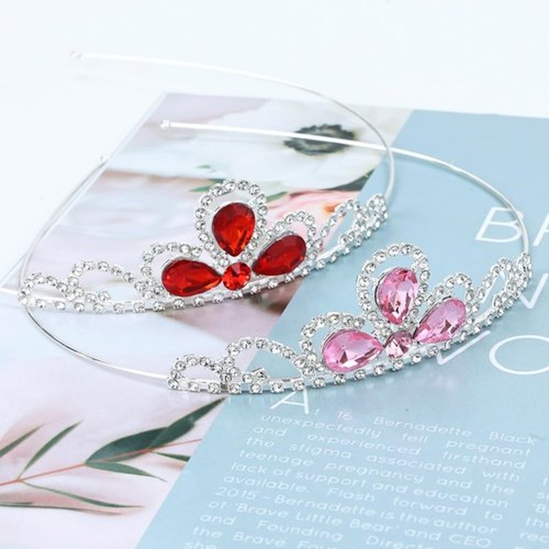 inSowni 8 Pieces Silver Metal Glitter Waterdrop Rhinestone Princess Crown Headbands Tiaras Wedding Birthday Party Prom Headpieces for Women Brides Bridesmaids